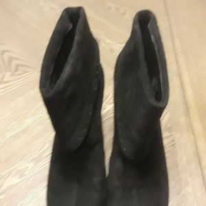 Franco Sarto Black Suede Ankle Boots 6.0